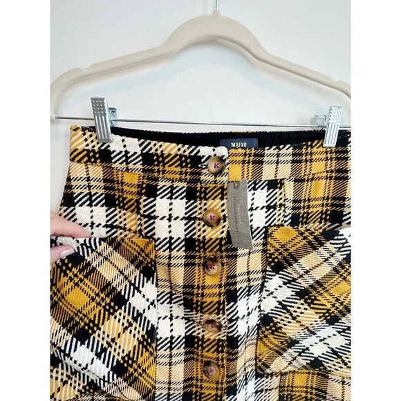 NWT Anthropologie Maeve button front plaid mini skirt size 4P - Picture 5 of 11